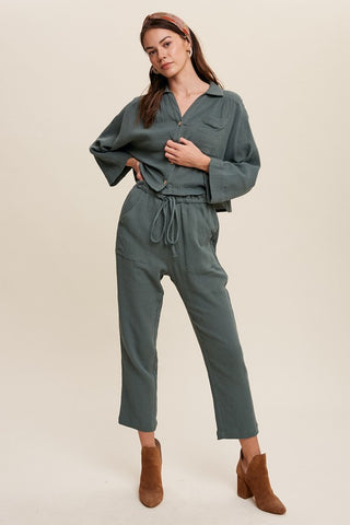 Long Sleeve Button Down and Pant Set