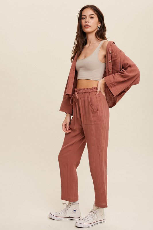 Long Sleeve Button Down and Pant Set