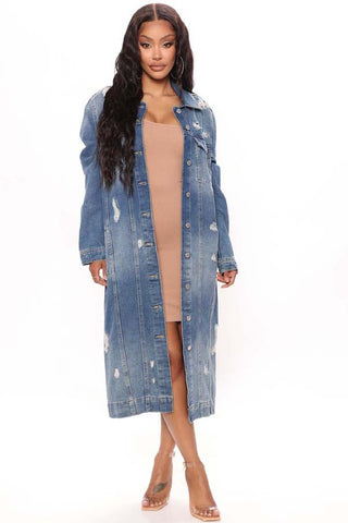 SEXY DENIM JACKET DRESS