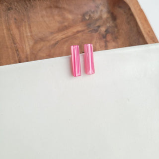 Bella Bar Studs - Rose Pink - JustBelieve.Boutique