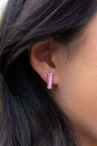 Bella Bar Studs - Rose Pink - JustBelieve.Boutique