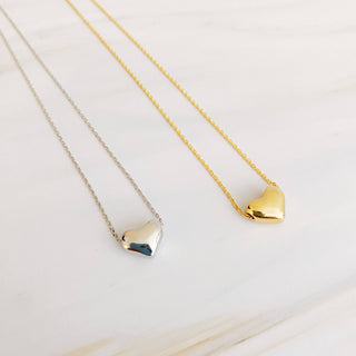 Love Bean Heart Necklace: Gold