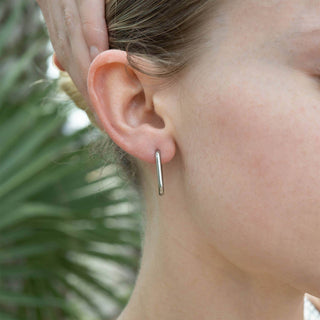 18K Gold PVD Rounded Rectangle Everyday Huggie Earrings - Just Believe Boutique