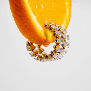 18K Gold PVD Stainless Steel Marquis CZ Stone Hoop Earrings - Just Believe Boutique