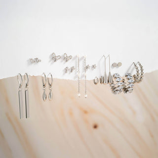 18K Gold PVD Stainless Steel Marquis CZ Stone Hoop Earrings - Just Believe Boutique