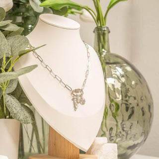 18K PVD Gold Carabiner "Faith" Paperclip Charm Necklace - Just Believe Boutique