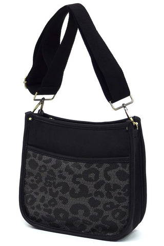 Leopard Colorblock Hobo Crossbody Bag