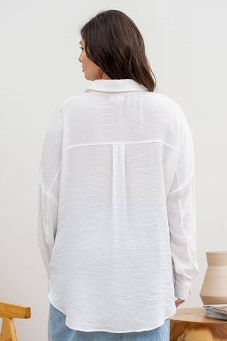 PLUS LIGHTWEIGHT BUTTON DOWN: WHITE