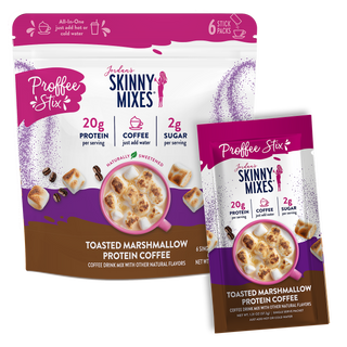 Jordan's Skinny Mixes Proffee Stix toasted marshmallow protein coffee drink mix, 6-stick pack and single stick