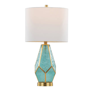 LumiSource Geo Rain Glass Table Lamp Set in Gold