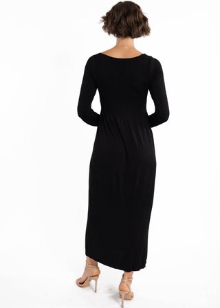 Long Sleeve Maxi Dress: Black