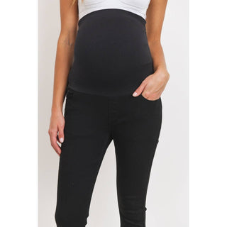 Stretch Maternity Skinny Jeans With Elastic Belly Band