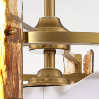 Brio Lighting - Ceiling Fan Modern 32" Perimost 3-Blade Gold Glass LED Light