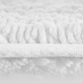 Olliix - Reversible Cotton Bathroom Rugs, Bath Mat Washable Rug White