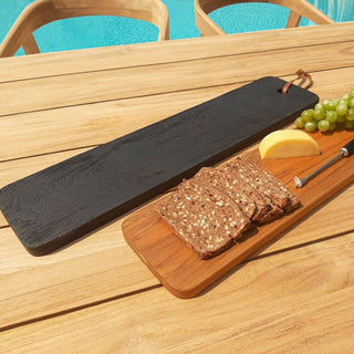 Nordic Teak - Nordic Style Teak Charcoal Charcuterie/Cutting Board 24"