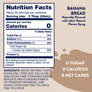 Jordan's Skinny Mixes - Sugar Free Banana Bread Syrup - 750ml