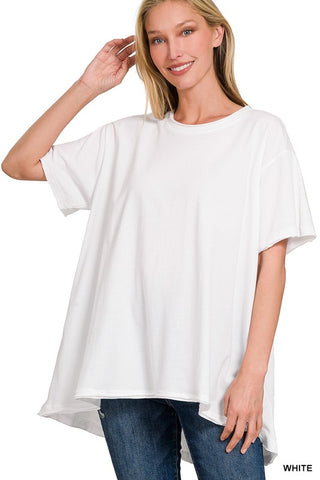 Cotton Drop Shoulder Oversized Top