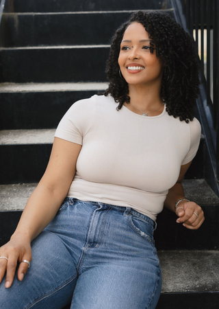 Short Sleeve Waist Length Top: Love Red / Curvy