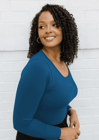 ELIETIAN - Reversible Long Sleeve - Curvy Fit - Teal