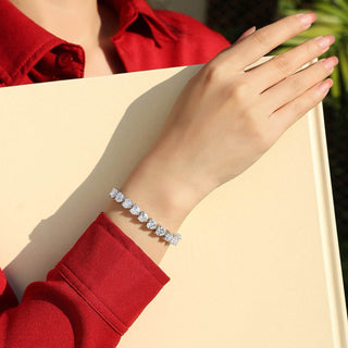 24 Carat Moissanite 925 Sterling Silver Heart Bracelet - Just Believe Boutique