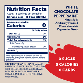 Sugar Free White Chocolate Peppermint Syrup