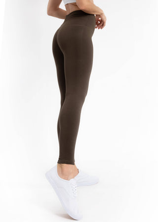 Fleece Lined Leggings: Olive