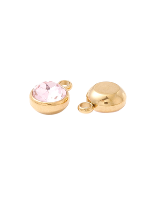 The Charm Bar Company - * Gold Round Assorted Glass Charm
