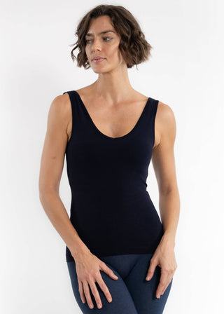 Built-In-Bra Tank: Steel Blue