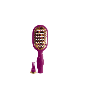 Teleties mini vented hair brush in Mulberry, front view