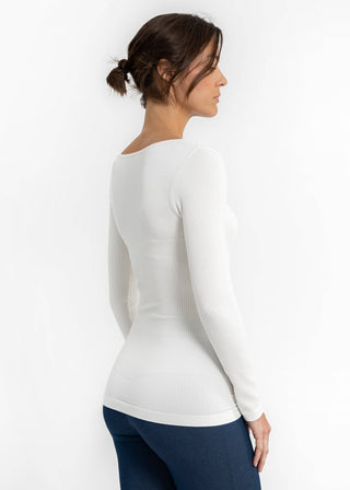 ELIETIAN - Ribbed Long Sleeve Top