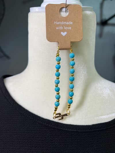 Turquoise and Gold Cactus Bracelet