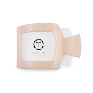 TELETIES - Square Flat Hair Clip | Medium | Almond Beige