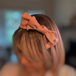 Patent Double Bow Headband: Pink