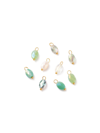 The Charm Bar Company - Gold Sea Glass Iridescent Glass Charms - Assorted