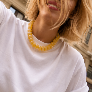 Chunky Resin & Natural Stone Bead Necklace