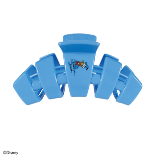 Blue claw hair clip with Donald Duck character graphic