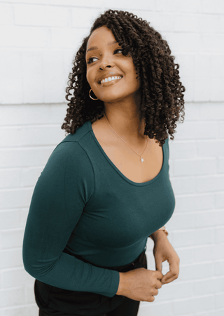 ELIETIAN - Reversible Long Sleeve - Curvy Fit - Teal