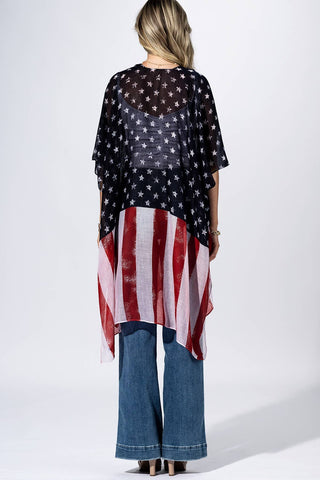 Navy Flag Stars & Stripes Kimono