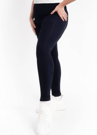 High Waisted Leggings - Curvy Fit: BLACK