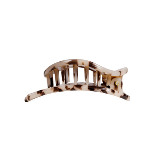 Teleties medium flat circle hair clip in blonde tortoise, front view