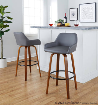LumiSource and Grandview Gallery - Daniella 30" Fixed-Height Barstool - Set of 2