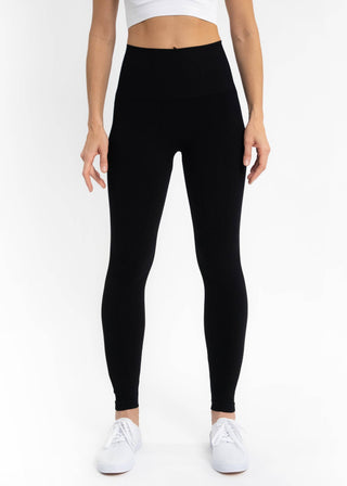 High-Waisted Leggings: BLACK