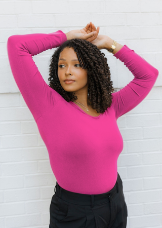 Reversible Long Sleeve - Curvy Fit: Magenta