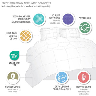 Olliix - Puffed Overfilled Down Alternative Comforter, Duvet Insert