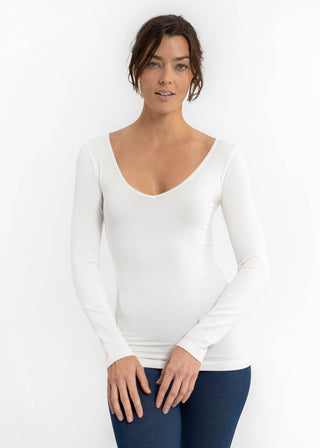 ELIETIAN - Ribbed Long Sleeve Top