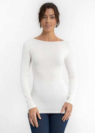 ELIETIAN - Ribbed Long Sleeve Top