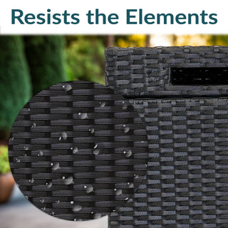 Sunnydaze Decor - Wicker Outdoor Trash Cans - Set of 2 - 26 Gal. and 15 Gal.