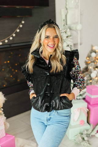 Tinsel Black Shimmer Vest