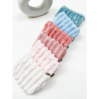 Embossed Faux Fur Coin Purse with Key Ring