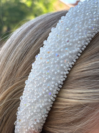 Beaded In Art Headband: White